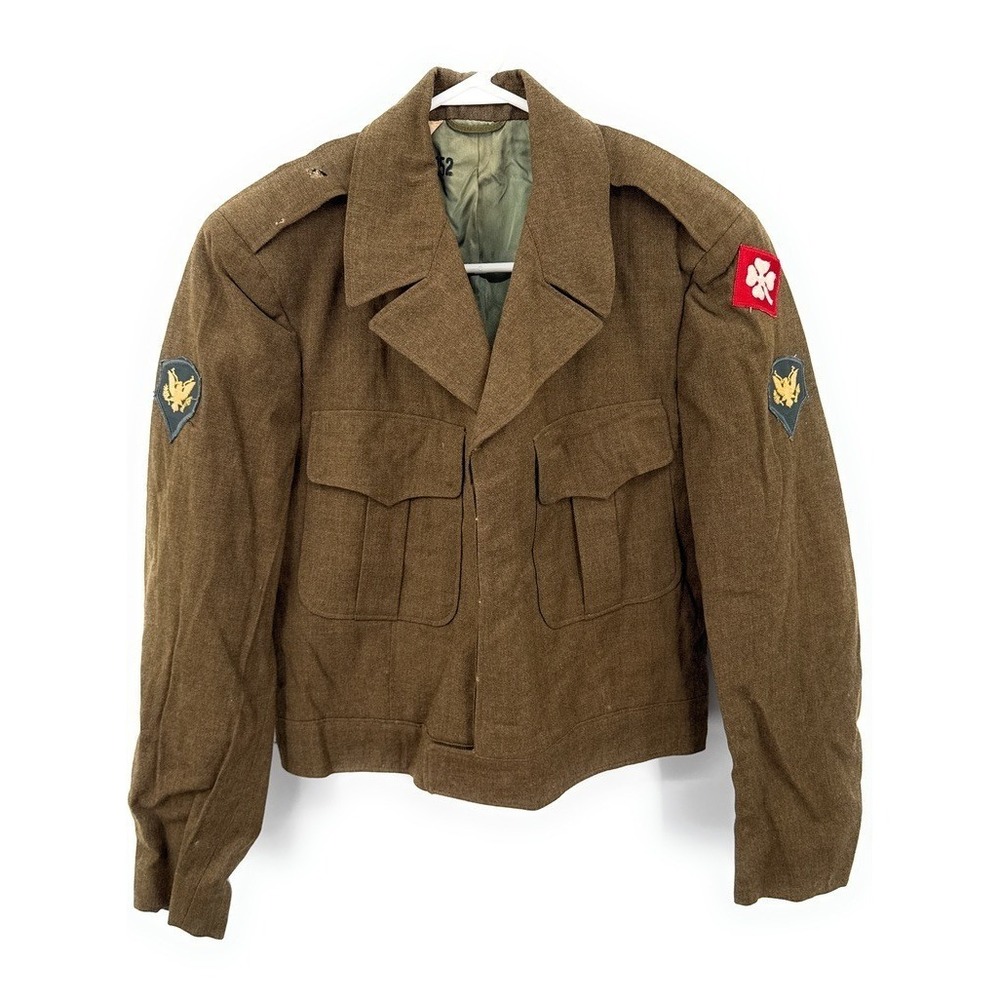 WWII 4th‎ Army Specialist Coat Jacket Brown